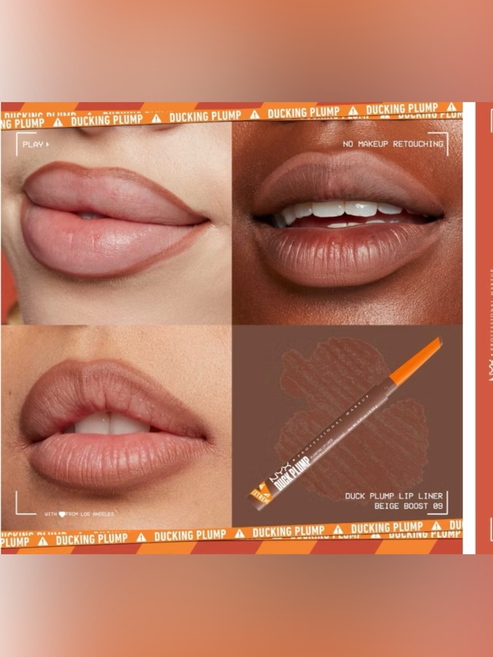 New NYX Makeup Duck Plump Plumping Lip Liner - Beige Boost (Warm Brown)